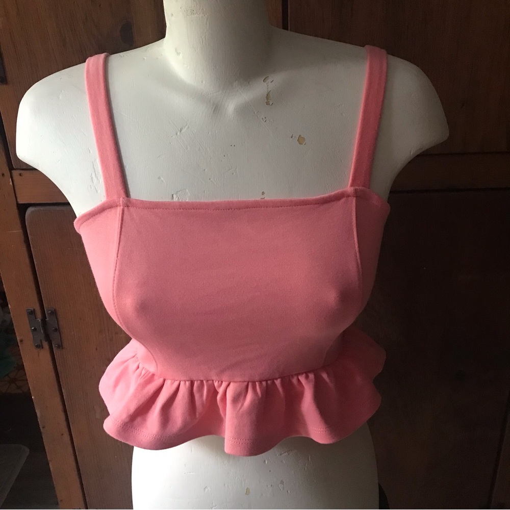 Bardot Pink Crop Top - Size 6